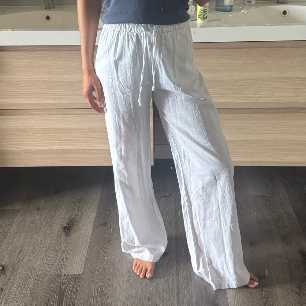 White Linen Pants Subdued XS